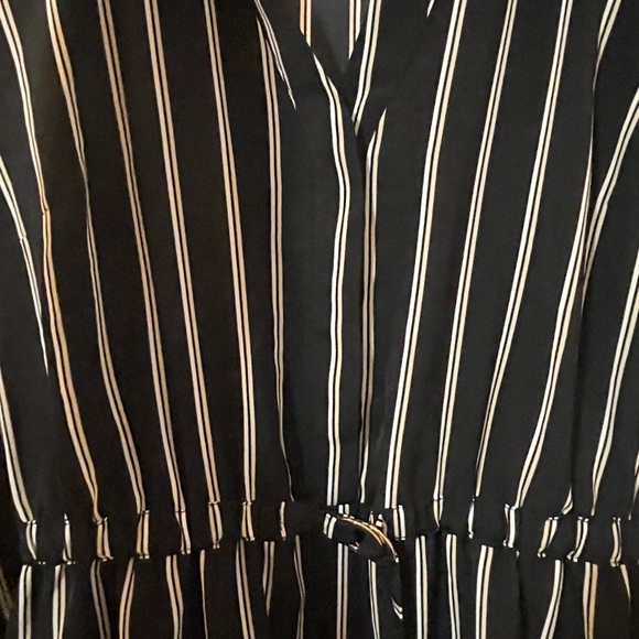 Black white and tan pinstripe midi dress! - Picture 3 of 3